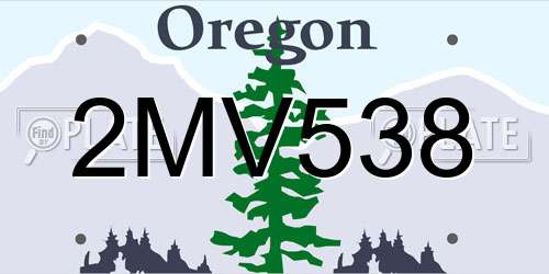 2MV538 Oregon License Plate