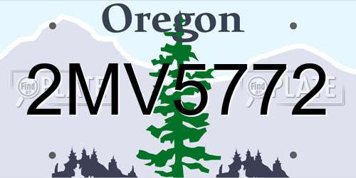 2MV5772 Oregon License Plate