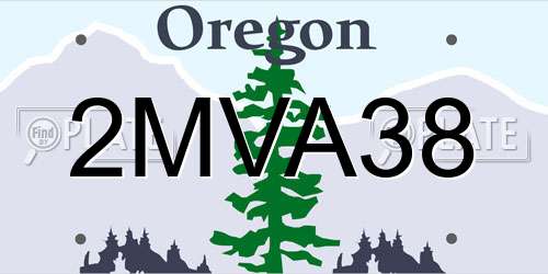 2MVA38 Oregon License Plate