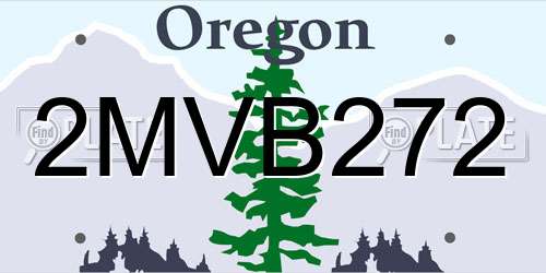 2MVB272 Oregon License Plate