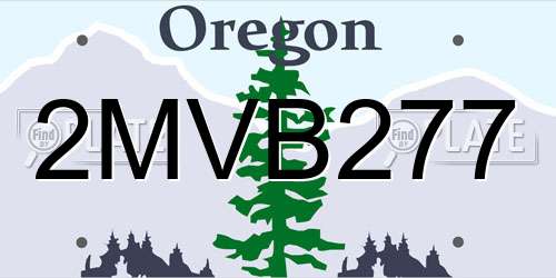 2MVB277 Oregon License Plate