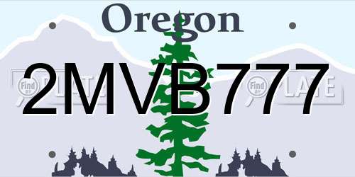 2MVB777 Oregon License Plate