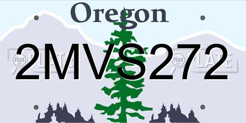 2MVS272 Oregon License Plate