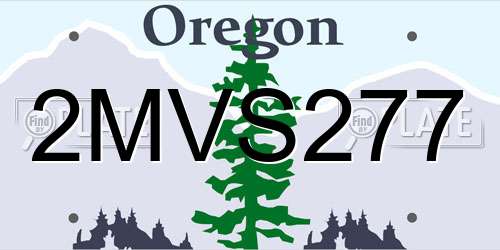 2MVS277 Oregon License Plate