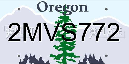 2MVS772 Oregon License Plate