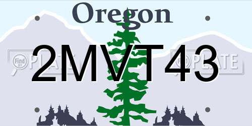 2MVT43 Oregon License Plate