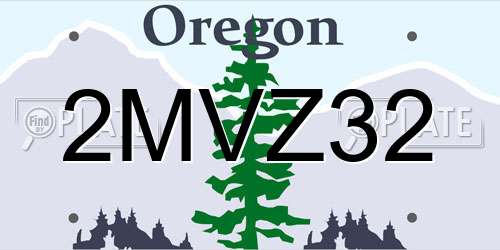 2MVZ32 Oregon License Plate