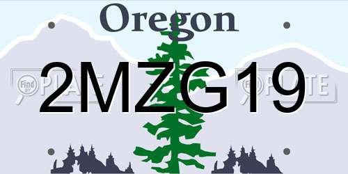 2MZG19 Oregon License Plate