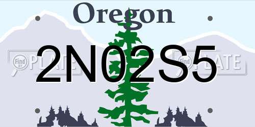 2N02S5 Oregon License Plate