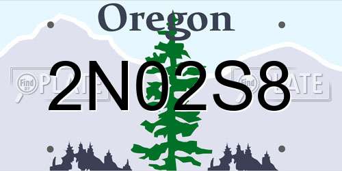 2N02S8 Oregon License Plate