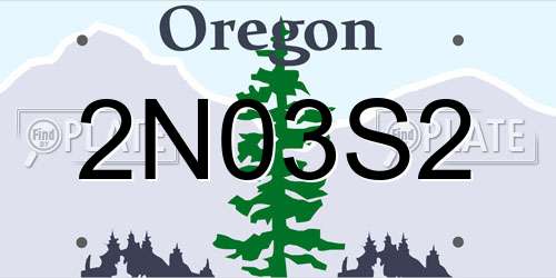 2N03S2 Oregon License Plate