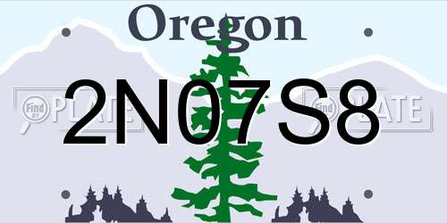 2N07S8 Oregon License Plate
