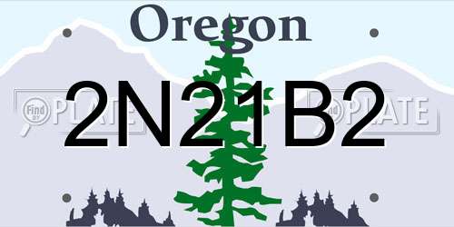 2N21B2 Oregon License Plate