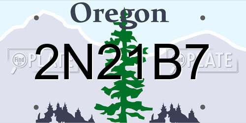 2N21B7 Oregon License Plate