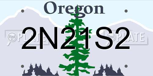 2N21S2 Oregon License Plate