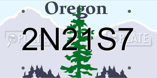 2N21S7 Oregon License Plate