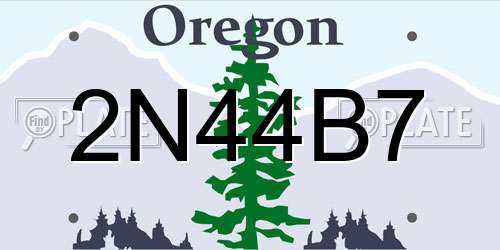 2N44B7 Oregon License Plate
