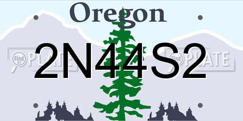 2N44S2 Oregon License Plate