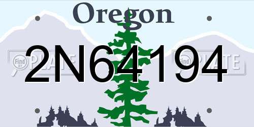 2N64194 Oregon License Plate