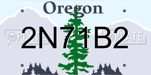 2N71B2 Oregon License Plate