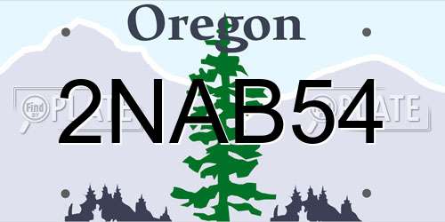 2NAB54 Oregon License Plate