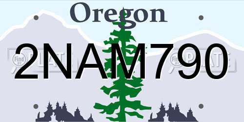 2NAM790 Oregon License Plate