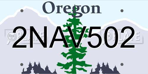 2NAV502 Oregon License Plate