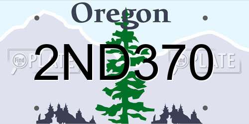 2ND370 Oregon License Plate