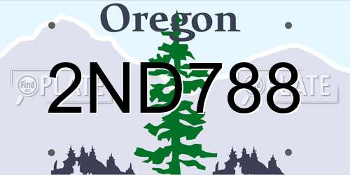 2ND788 Oregon License Plate