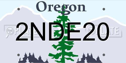 2NDE20 Oregon License Plate