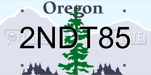 2NDT85 Oregon License Plate