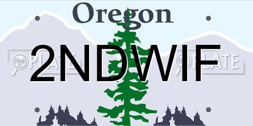 2NDWIF Oregon License Plate