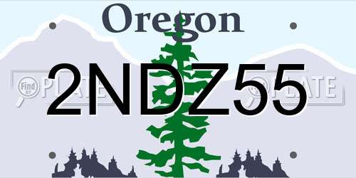 2NDZ55 Oregon License Plate