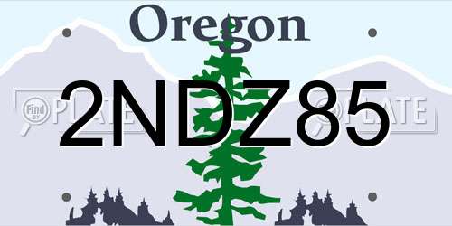 2NDZ85 Oregon License Plate