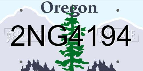 2NG4194 Oregon License Plate