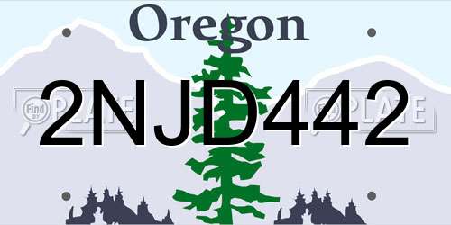 2NJD442 Oregon License Plate