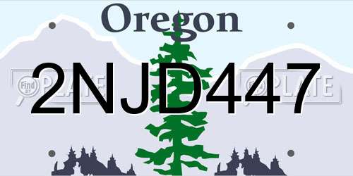 2NJD447 Oregon License Plate