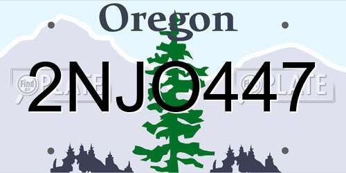 2NJO447 Oregon License Plate