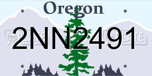 2NN2491 Oregon License Plate