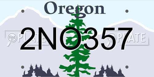 2NO357 Oregon License Plate
