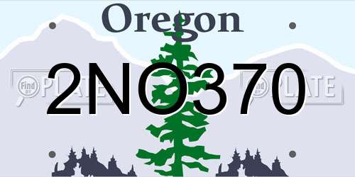 2NO370 Oregon License Plate