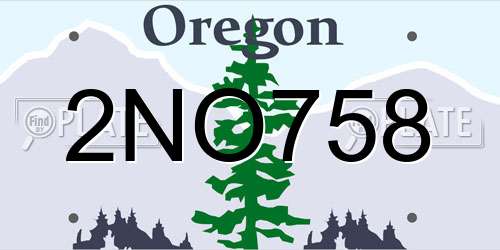 2NO758 Oregon License Plate