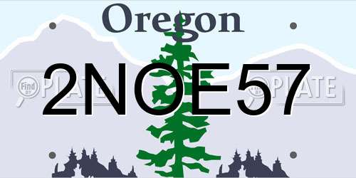 2NOE57 Oregon License Plate