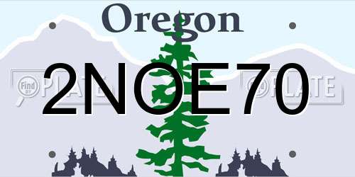 2NOE70 Oregon License Plate