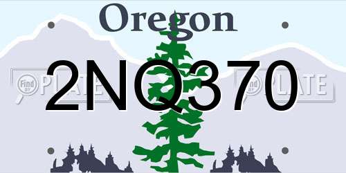 2NQ370 Oregon License Plate