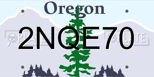 2NQE70 Oregon License Plate