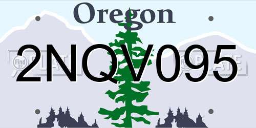 2NQV095 Oregon License Plate