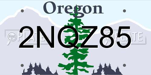 2NQZ85 Oregon License Plate
