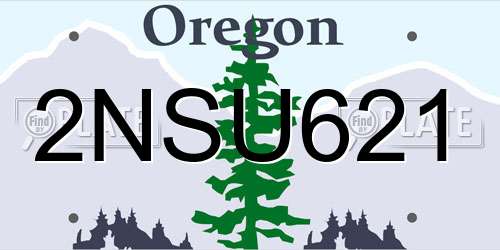 2NSU621 Oregon License Plate