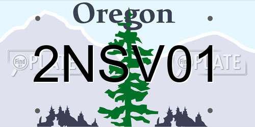 2NSV01 Oregon License Plate